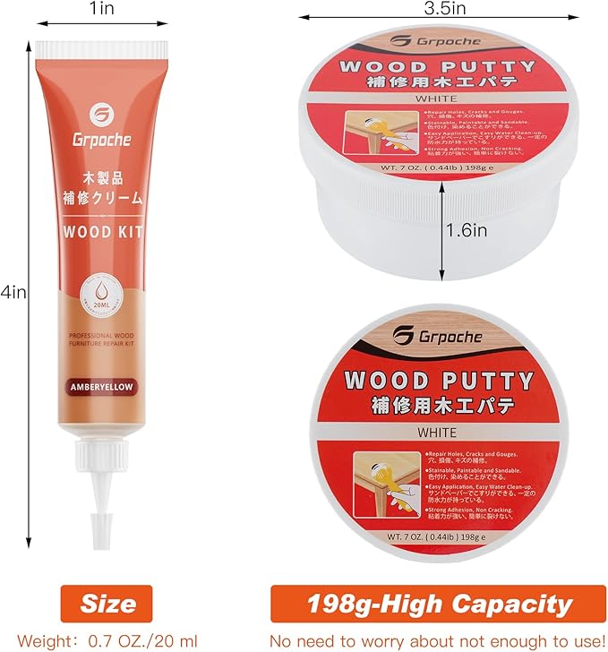 GRPOCHE 22個入り木材補修キット - 家具・床用フィラー、パテ、工具