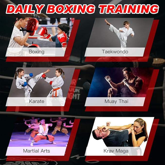 CYFIE 2-in-1 Boxing Pads & Mitts Set for Kids & Youth – Karate, Muay Thai, Taekwondo Training