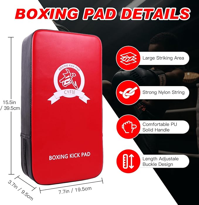 CYFIE 2-in-1 Boxing Pads & Mitts Set for Kids & Youth – Karate, Muay Thai, Taekwondo Training
