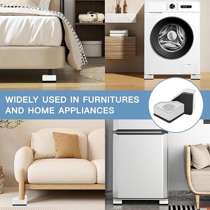 DEWEL Antivibrationspads für Waschmaschine und Trockner, 4er-Pack, 1100 lb Tragkraft