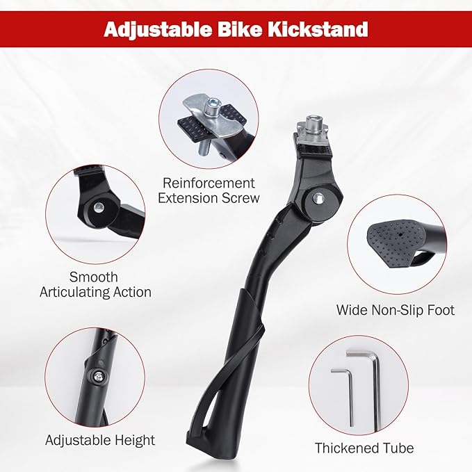 Cyfie Adjustable Bike Kickstand for 18-22"/22-26" Kids and Adult Mountain Road Bikes