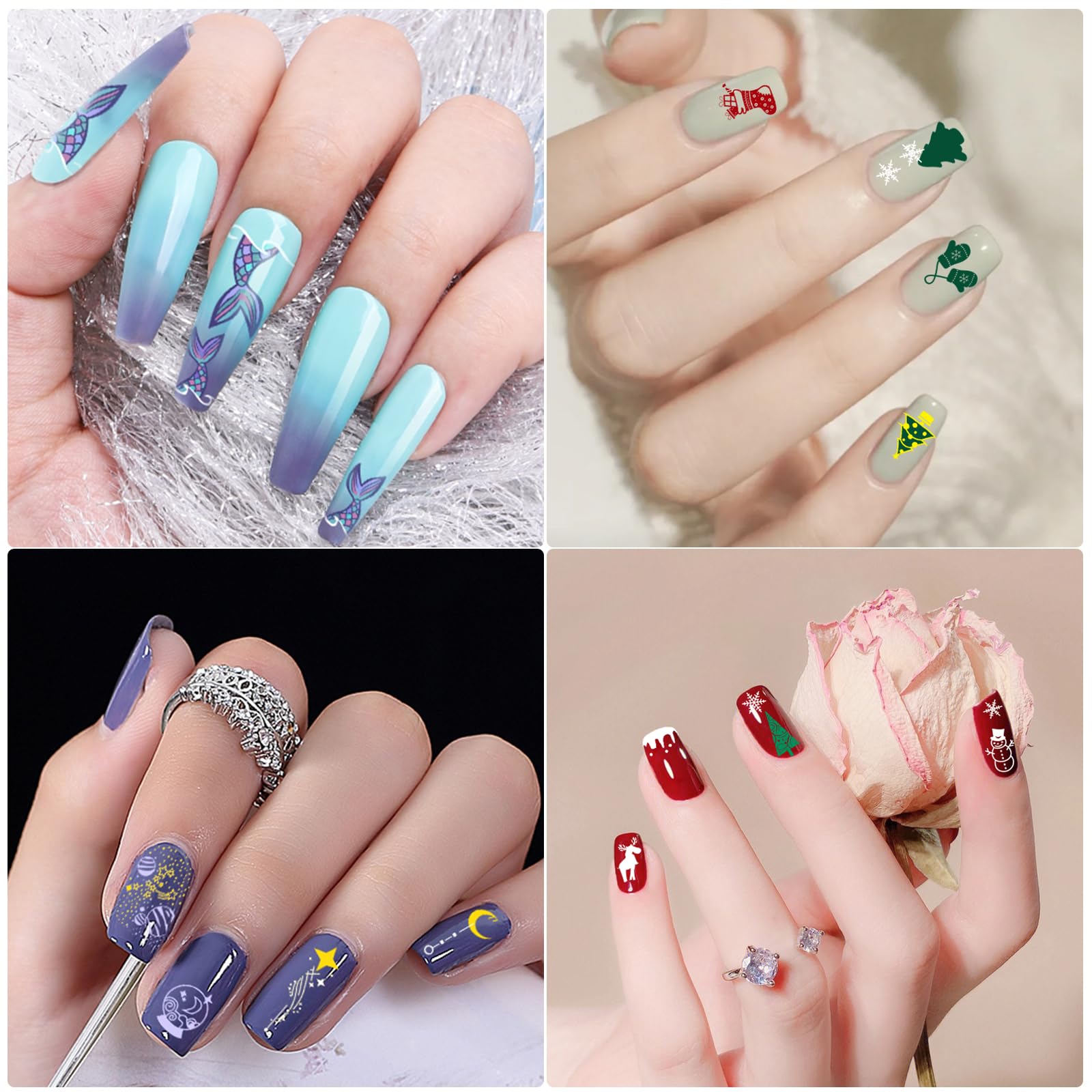 Biutee Nail Stamping Kit – 12PCS Plates with Stamper, Flower, Lace, Animal & Holiday Nail Art Designs