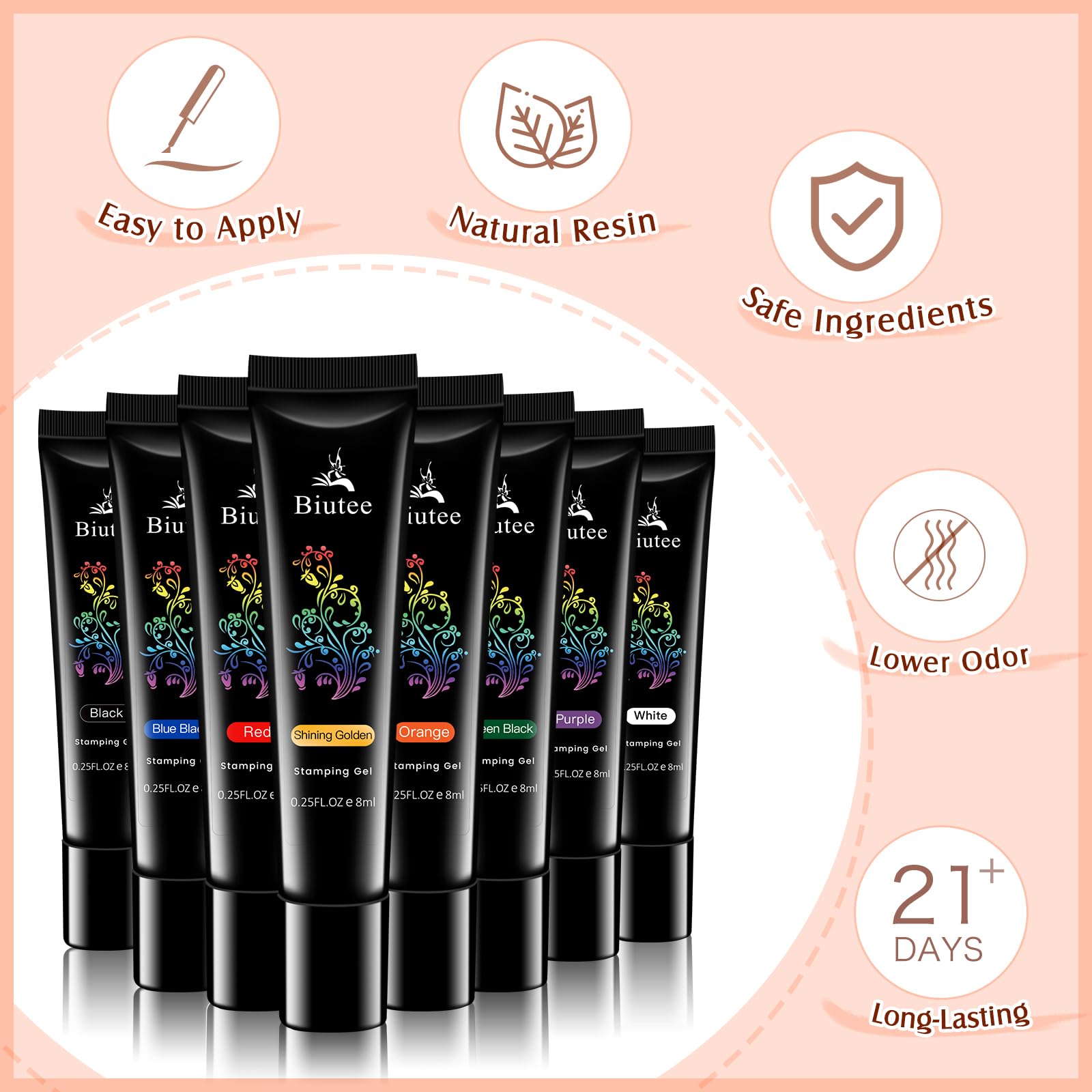 SEISSO 8 Colors Nail Stamping Polish Kit, Stamper & Templates, Peel Off Latex, Base & Top Coat, DIY Manicure Gift Set