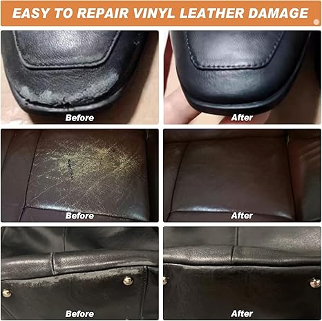 SEISSO Brown Leather Vinyl Repair Kit for Furniture Car Interior Couch Boat Seat