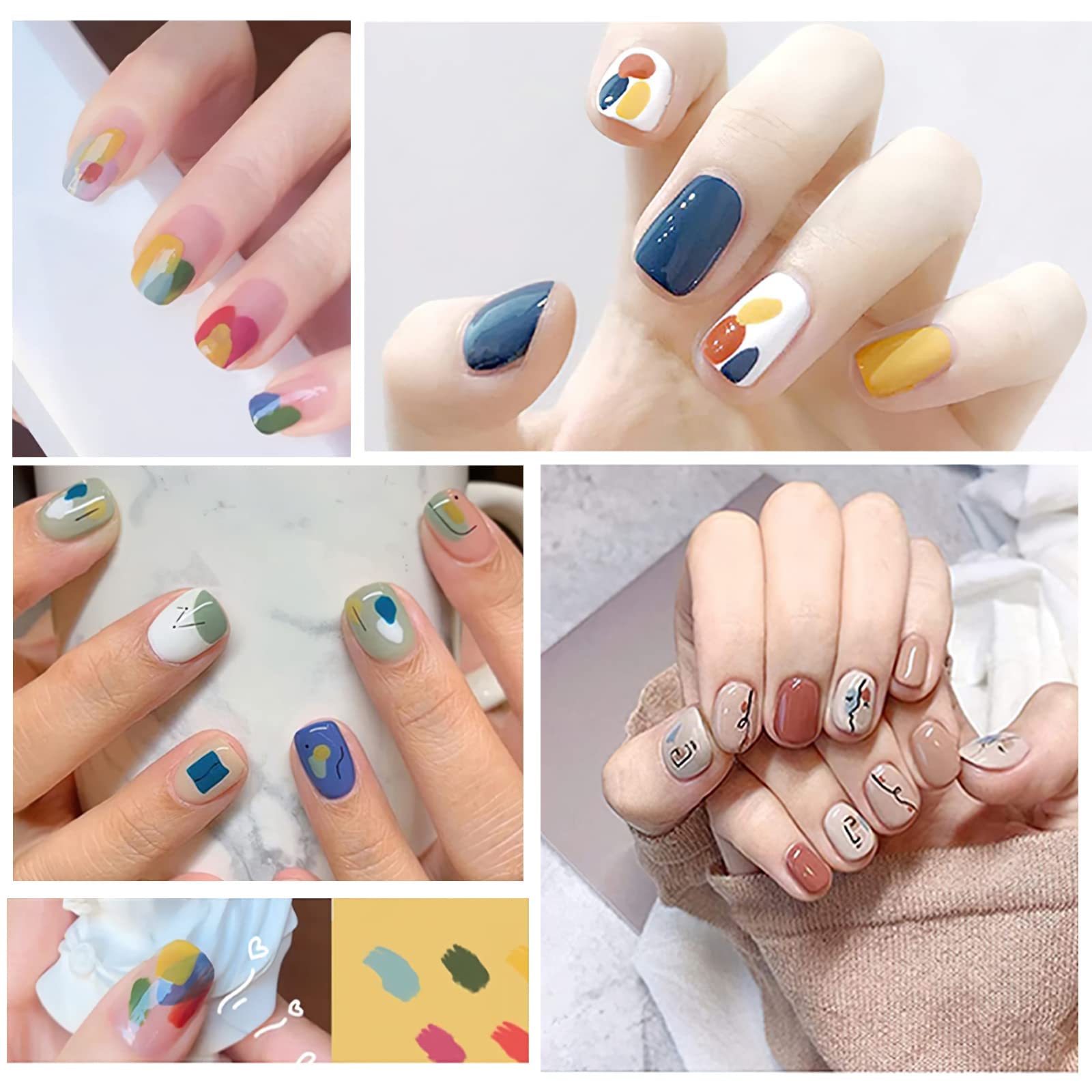 SEISSO 8 Colors Nail Stamping Polish Kit, Stamper & Templates, Peel Off Latex, Base & Top Coat, DIY Manicure Gift Set