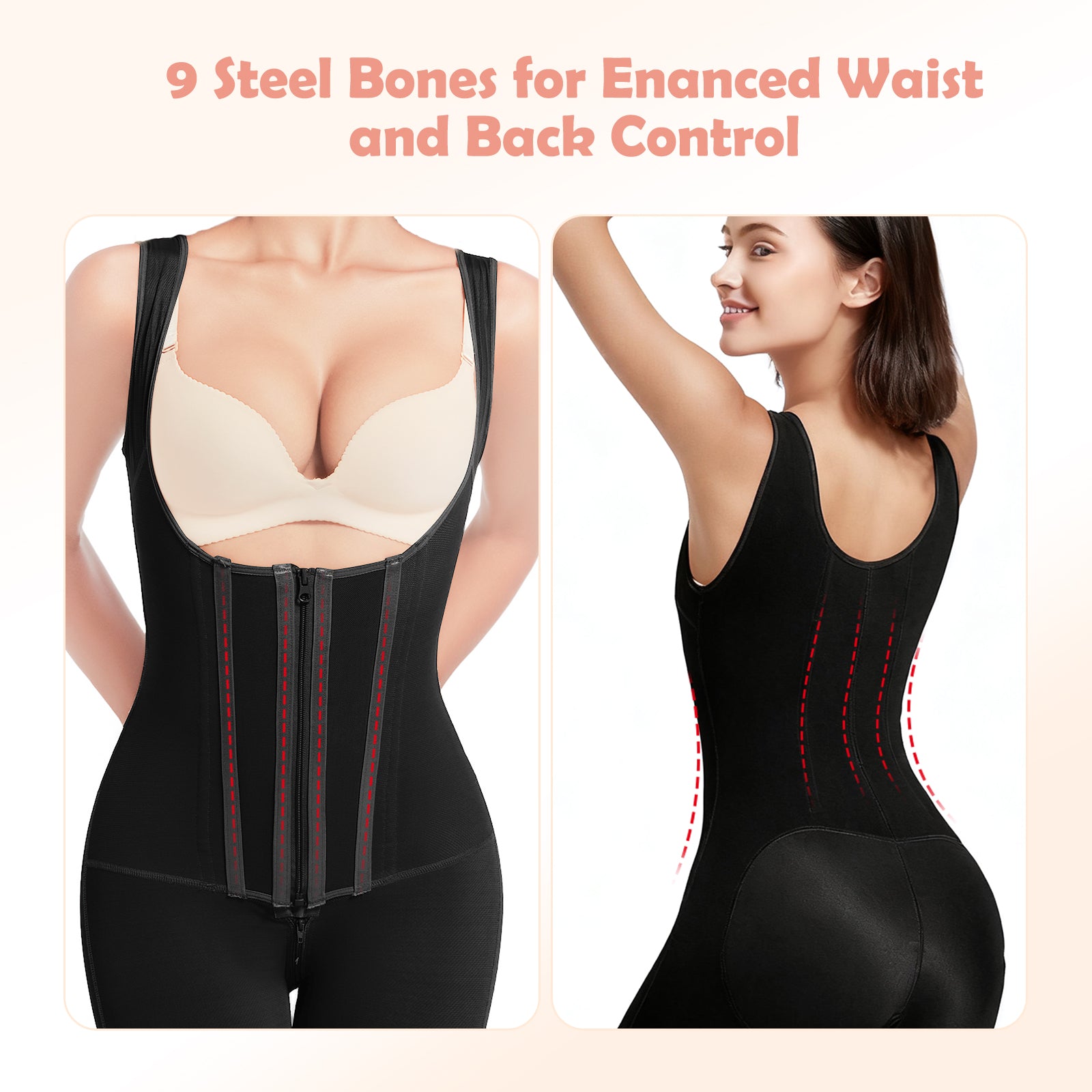 SEISSO Fajas Colombians Shapewear for Women Tummy Control Bodysuit