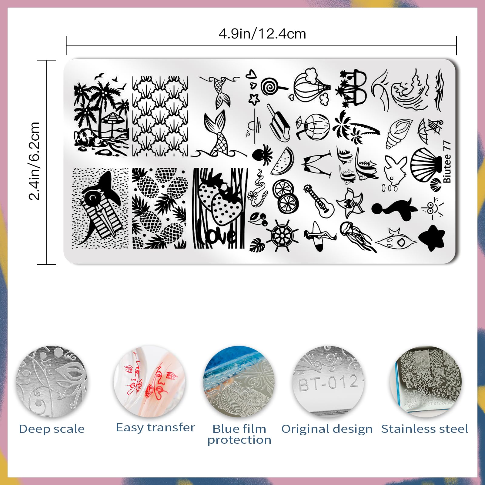 Biutee Nail Stamping Kit – 12PCS Plates with Stamper, Flower, Lace, Animal & Holiday Nail Art Designs
