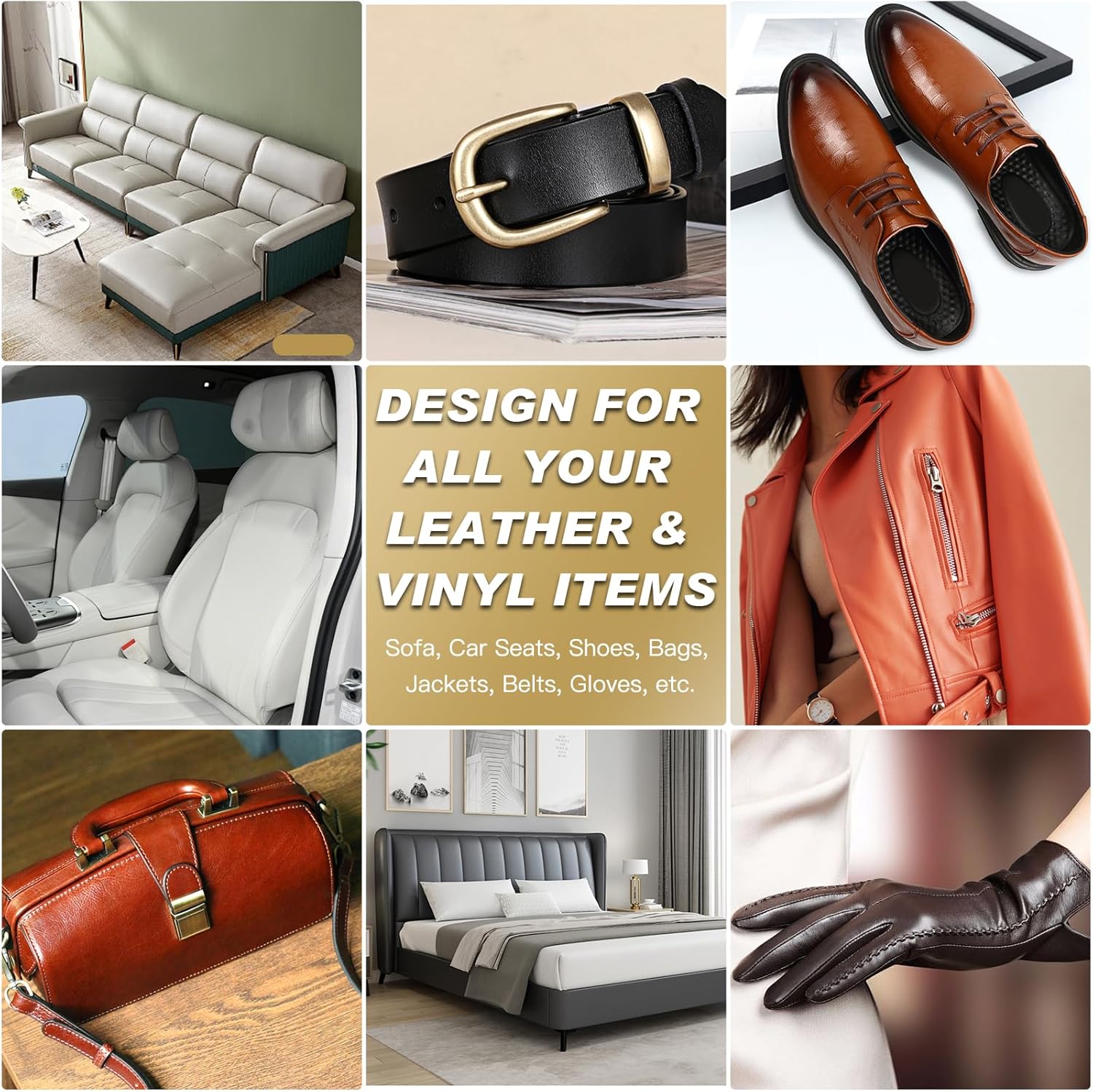 SEISSO Beige Leather Repair Kit with Mink Oil – Recoloring Balm for Furniture, Couch, Car Seat, Shoes