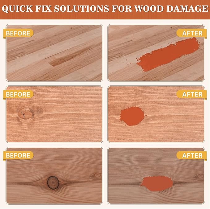 GRPOCHE Gray Wood Filler Putty – Paintable & Stainable, 7oz Furniture Repair Kit