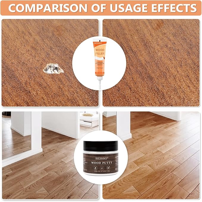 SEISSO 木材補修キット – ピーチウッドフィラー&パテセット 16個