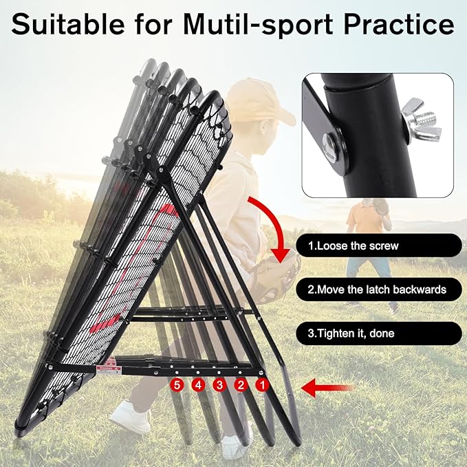 CYFIE Adjustable Soccer & Multi-Sport Rebounder Net – Football, Baseball, Volleyball Training for Kids & Adults