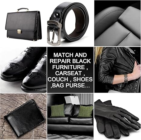 DEWEL レザーリペアキット – ブラックバーム、ミンクオイル、フィラー(ソファ、車のシート、家具など)