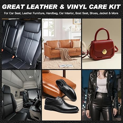 SEISSO レザークリーナー&コンディショナーキット – ソファ、車のシート、靴、バッグなどに