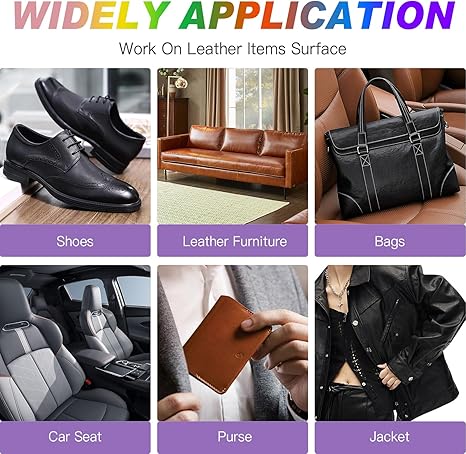 SEISSO レザー・ビニール補修キット 12色 アクリルペイント 靴・家具・バッグ・車のシート用