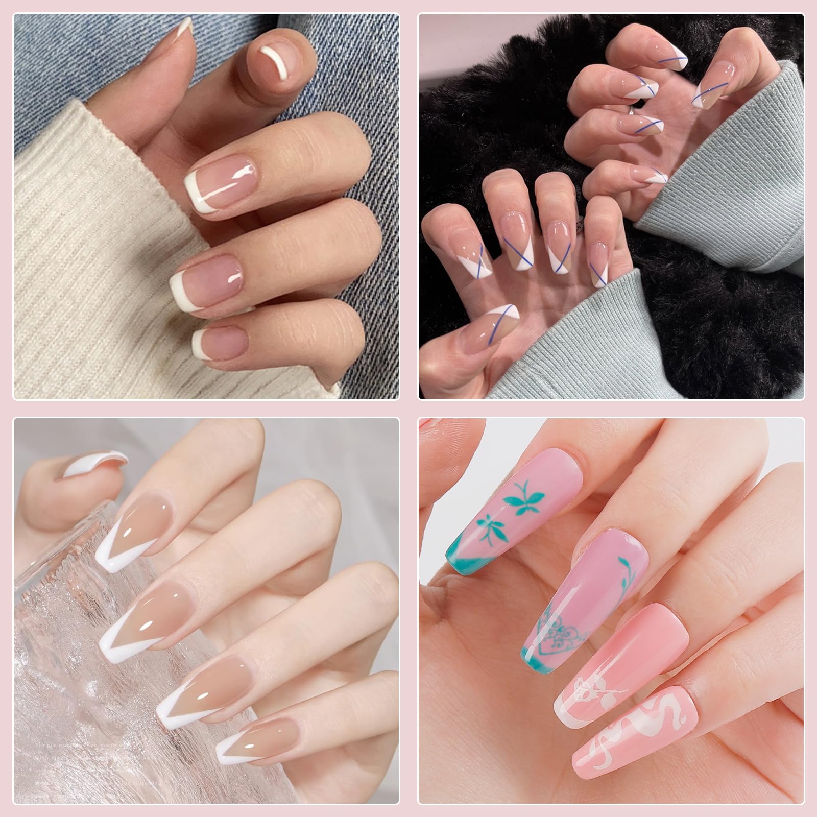 Biutee Nail Stamping Kit – 10PCS French Line Plates with Silicone Stamper for DIY Manicure & Salon Nail Art