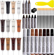 SEISSO 木製家具修理キット - 傷、ひび割れ、シミ、穴用木材フィラー&マーカー 42個