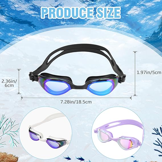 Cyfie Anti-Fog Swim Goggles Set – No Leak, UV Protection, Includes Nose Clip, Earplugs, Swim Cap & Case