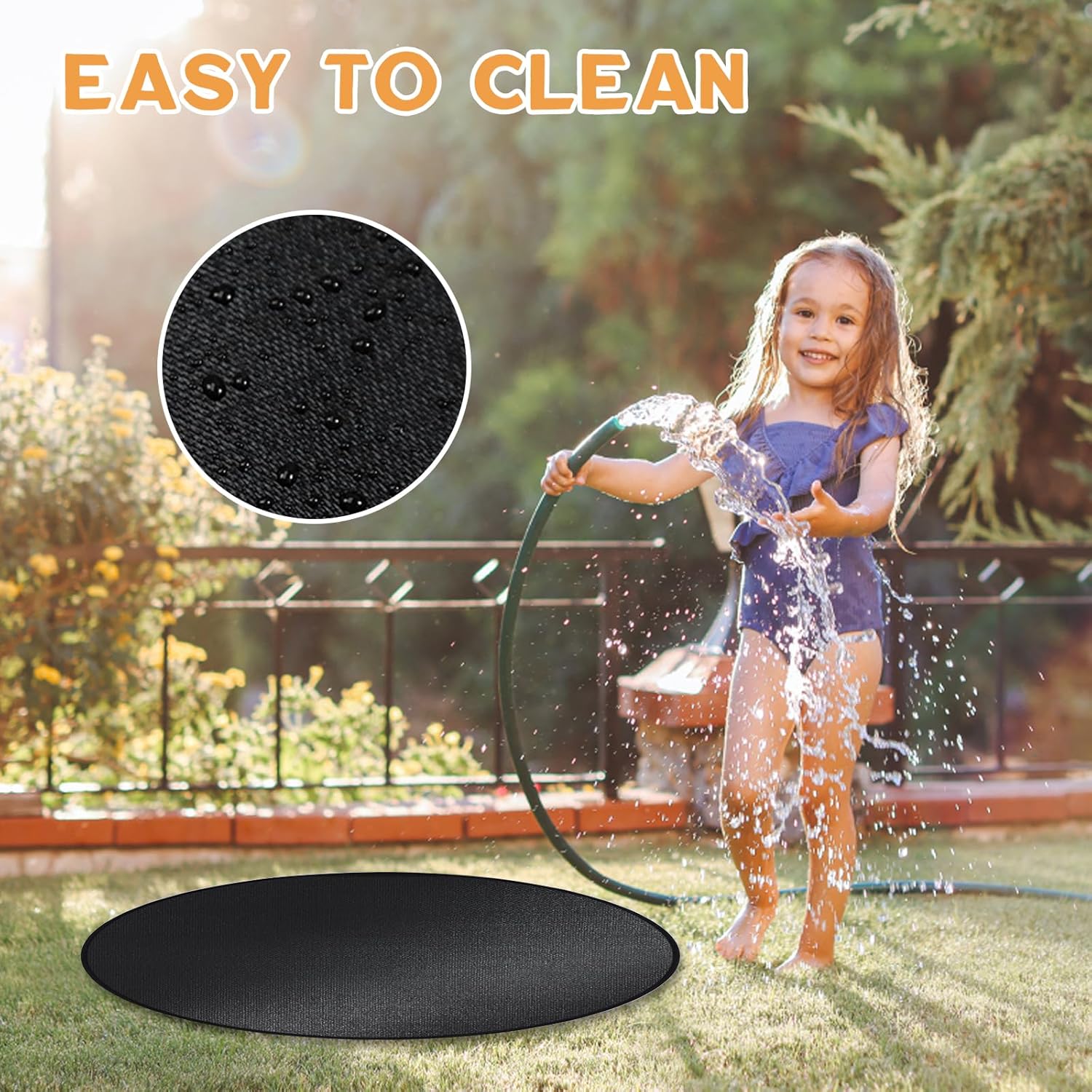 Cyfie 36 Inch Round BBQ Grill Mat Heat Resistant Fireproof Silicone Outdoor Patio Floor Protector