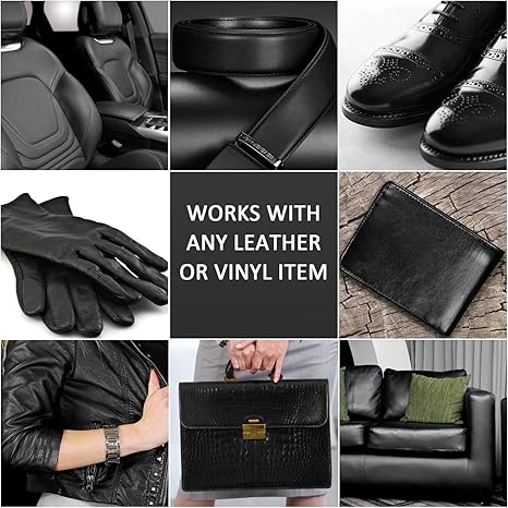 SEISSO ブラックレザーリカラーバーム&リペアキット(家具、ソファ、車のシート用)