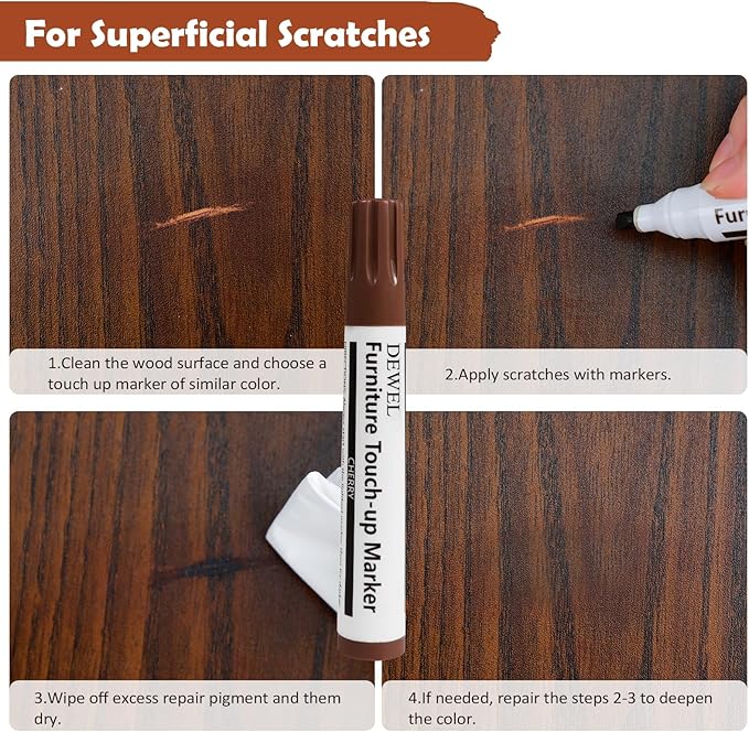 DEWEL 木製家具修理キット 12色 傷や汚れにタッチアップ