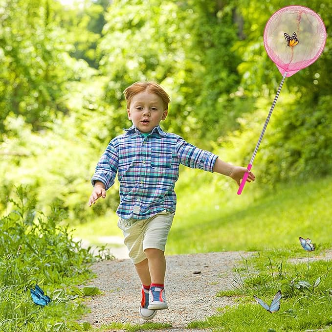 DEWEL 3個セット 子供用 伸縮式釣り&バタフライネット バケツ付き 自然探検おもちゃ