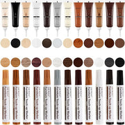 SEISSO 木製家具修理キット – 傷やひび割れ用のフィラーとマーカー28個