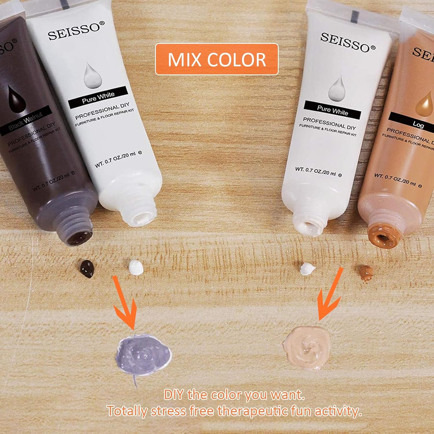 SEISSO 木製家具修理キット – フィラー50個とツール24色