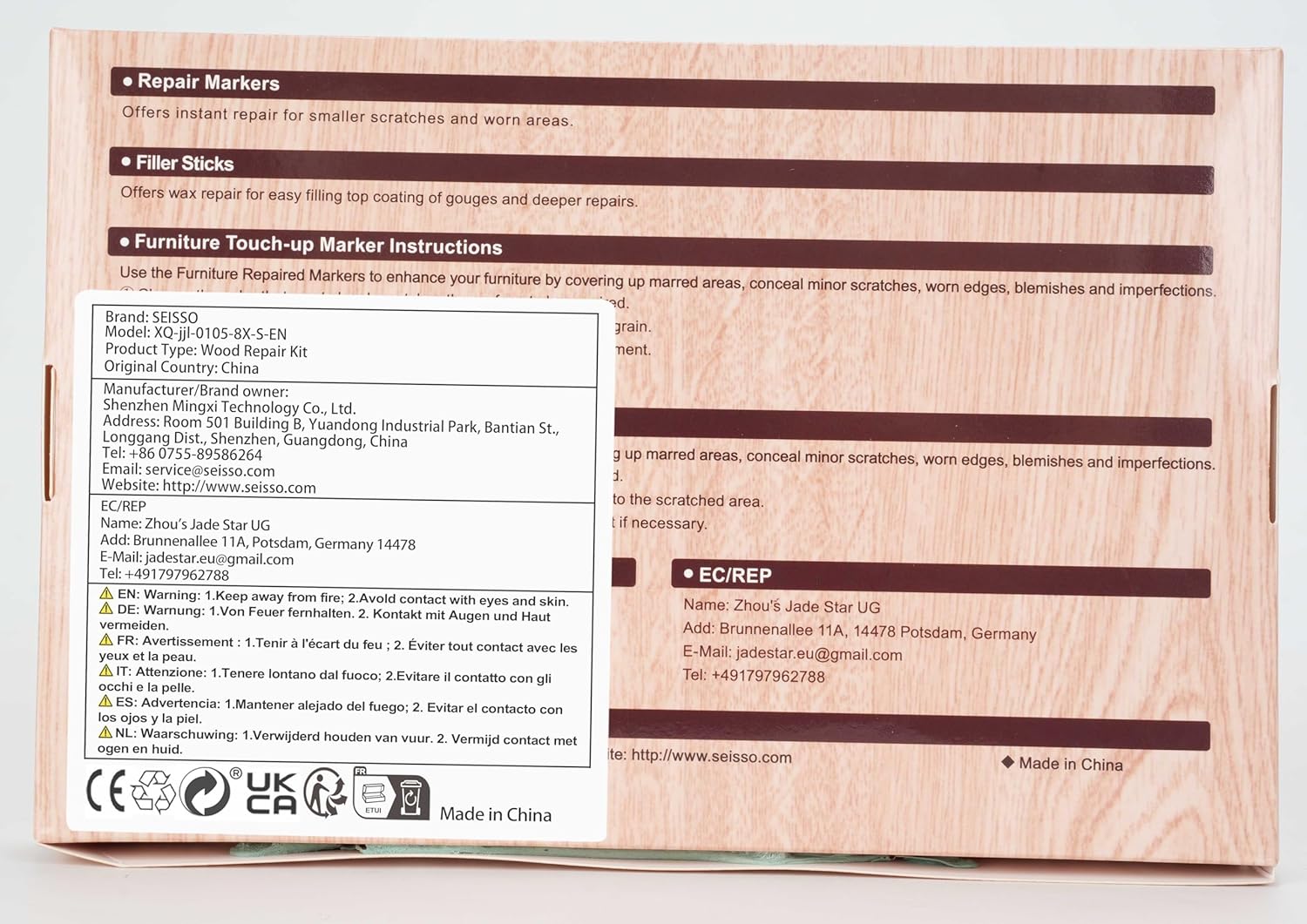 SEISSO 家具修理キット - 傷や汚れに強い木製マーカー&ワックススティック 17本