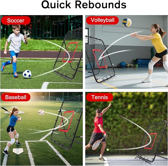 CYFIE Adjustable Soccer & Multi-Sport Rebounder Net – Football, Baseball, Volleyball Training for Kids & Adults
