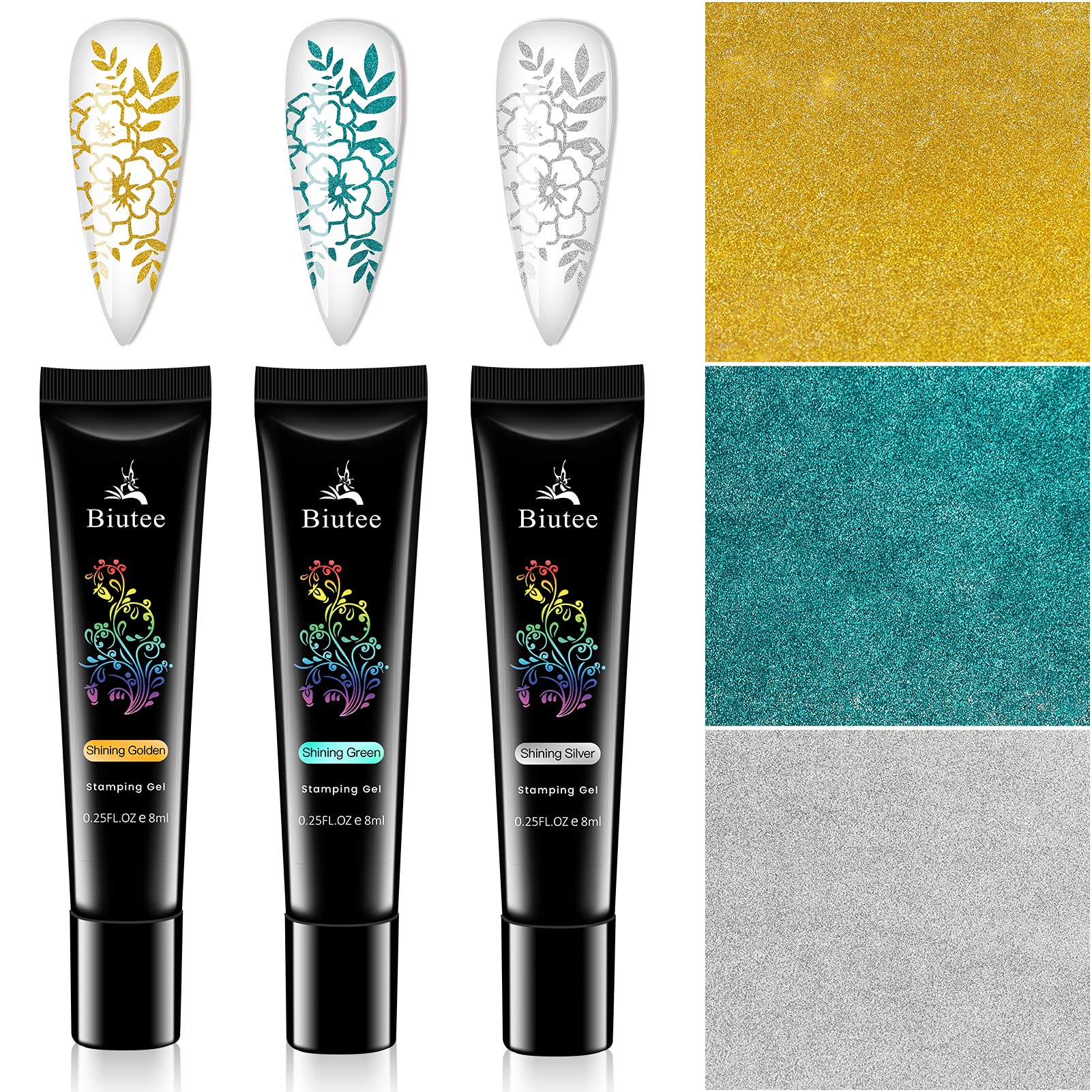 SEISSO 8 Colors Nail Stamping Polish Kit, Stamper & Templates, Peel Off Latex, Base & Top Coat, DIY Manicure Gift Set