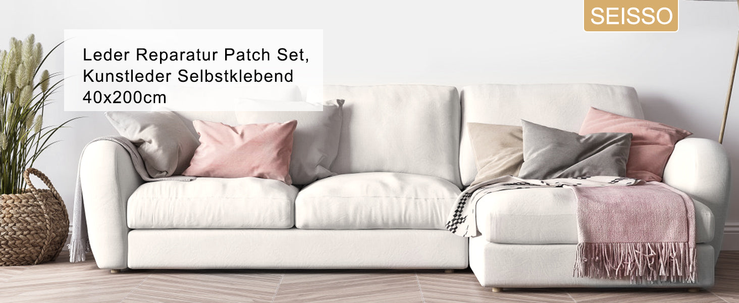 SEISSO 粘着式合成皮革補修パッチ – 40×200cm、丈夫で貼りやすい