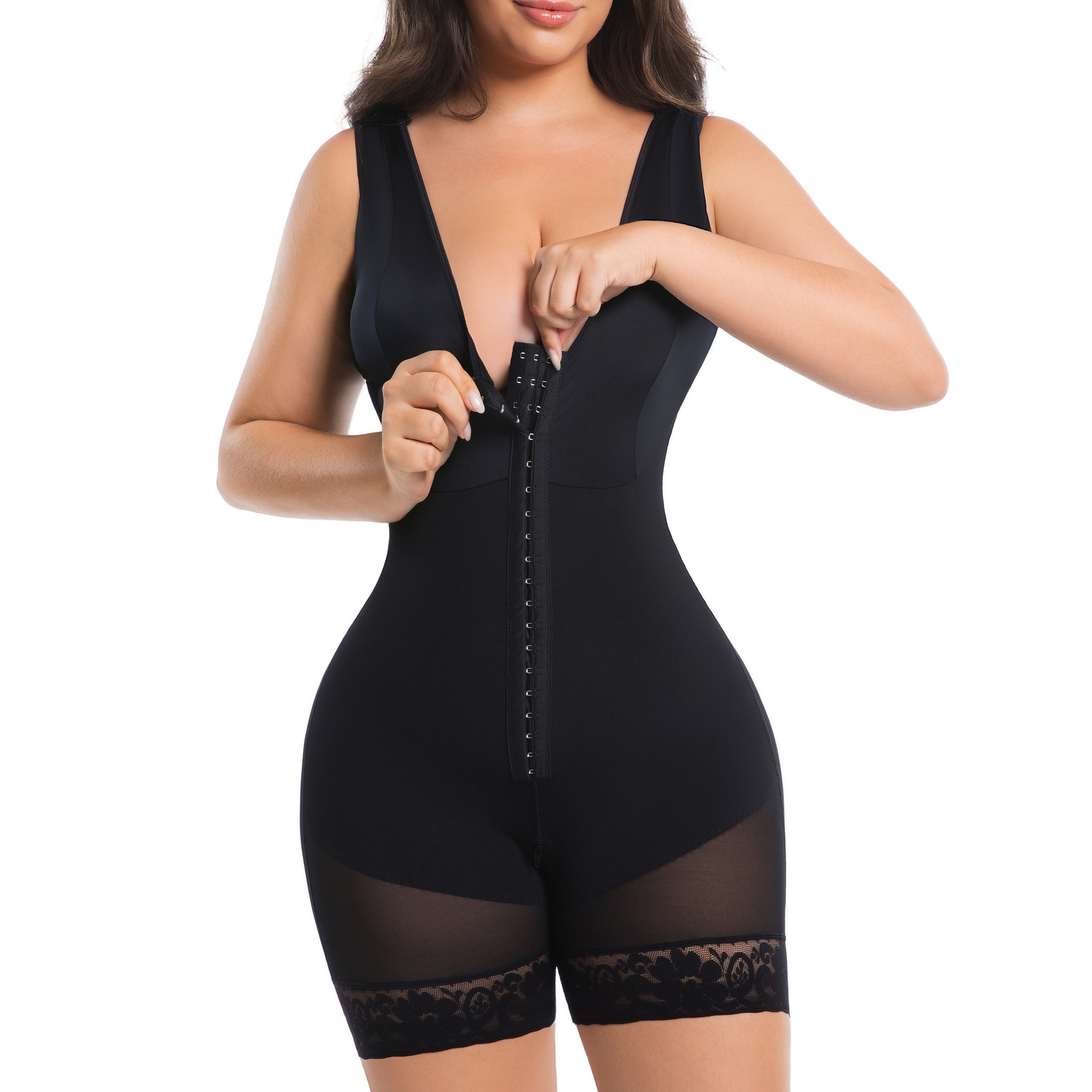 SEISSO Colombian Shapewear for Women – Full Body Tummy Control Bodysuit with Butt Lifter & Zipper Crotch
