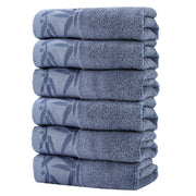 SEISSO 竹製ハンドタオル 6枚パック ソフト 吸水性 速乾性 バスルームタオル 13x29 ブルー