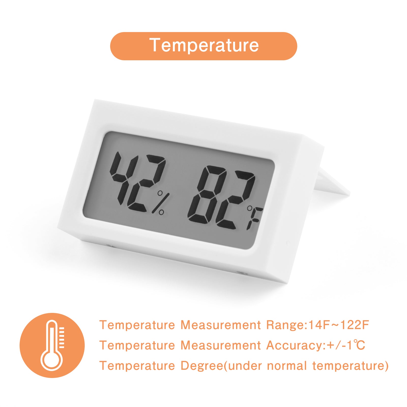 Seisso white digital thermometer with temperature and humidity display