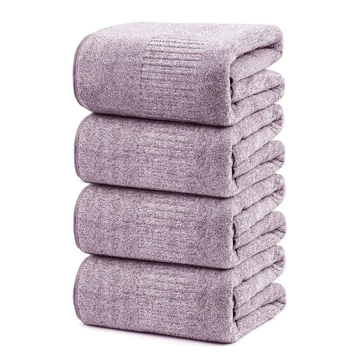 SEISSO バスタオル 35x63インチ ソフト 速乾 高級バスシート (2/4枚)