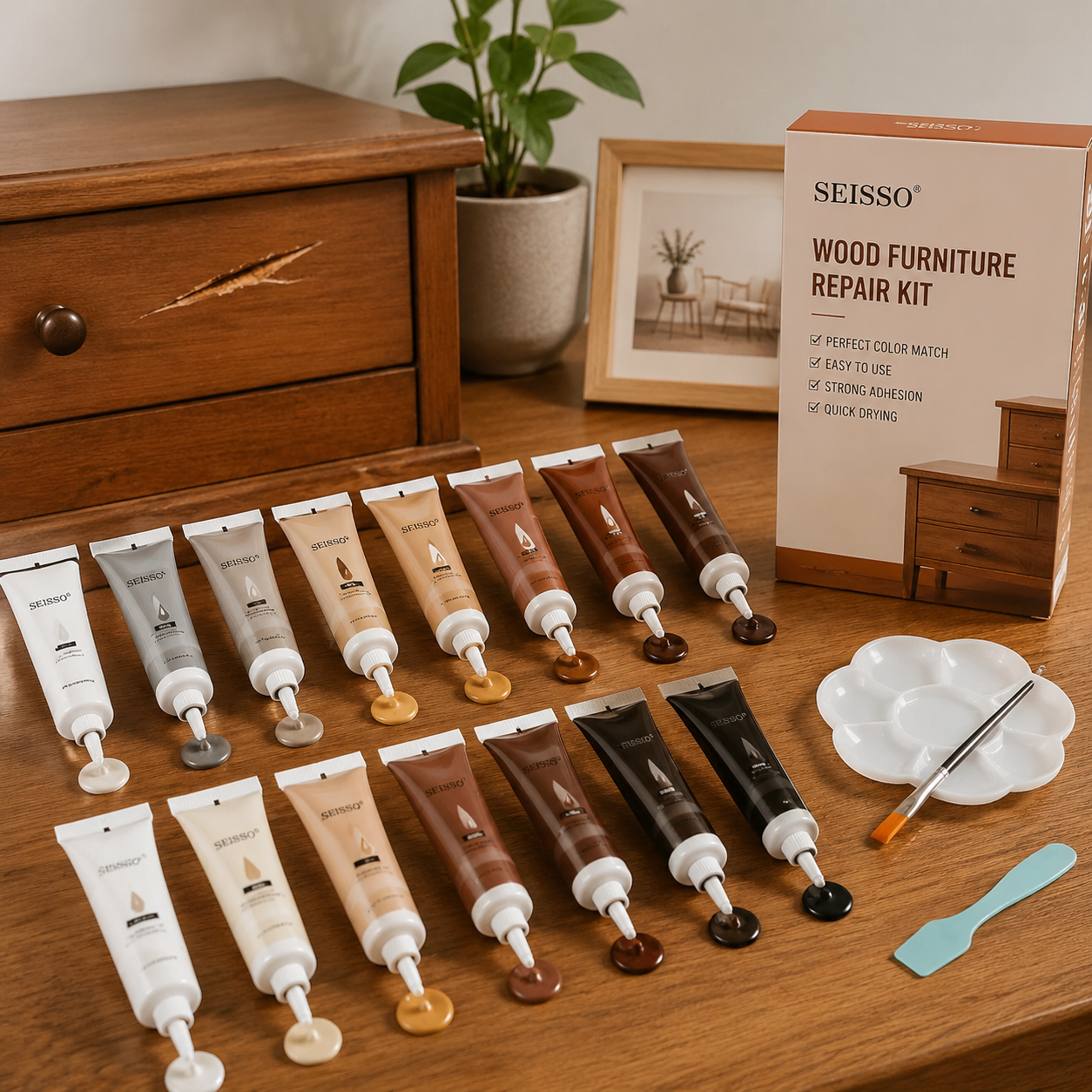 Restore Your Wooden Furniture Like a Pro with the SEISSO Wood Repair Kit