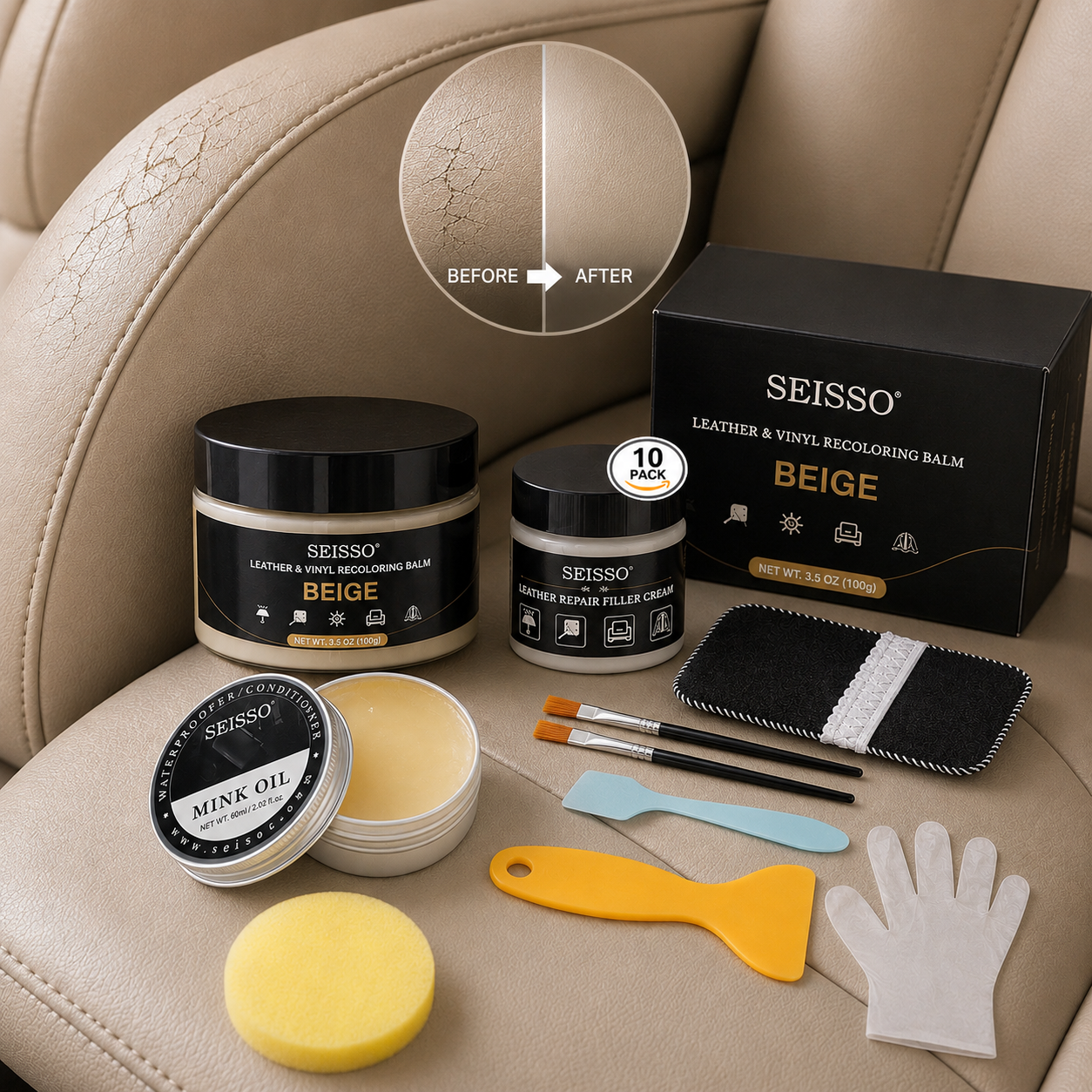 How to Repair Beige Leather Furniture, Car Seats & Shoes at Home (Without Expensive Restoration)