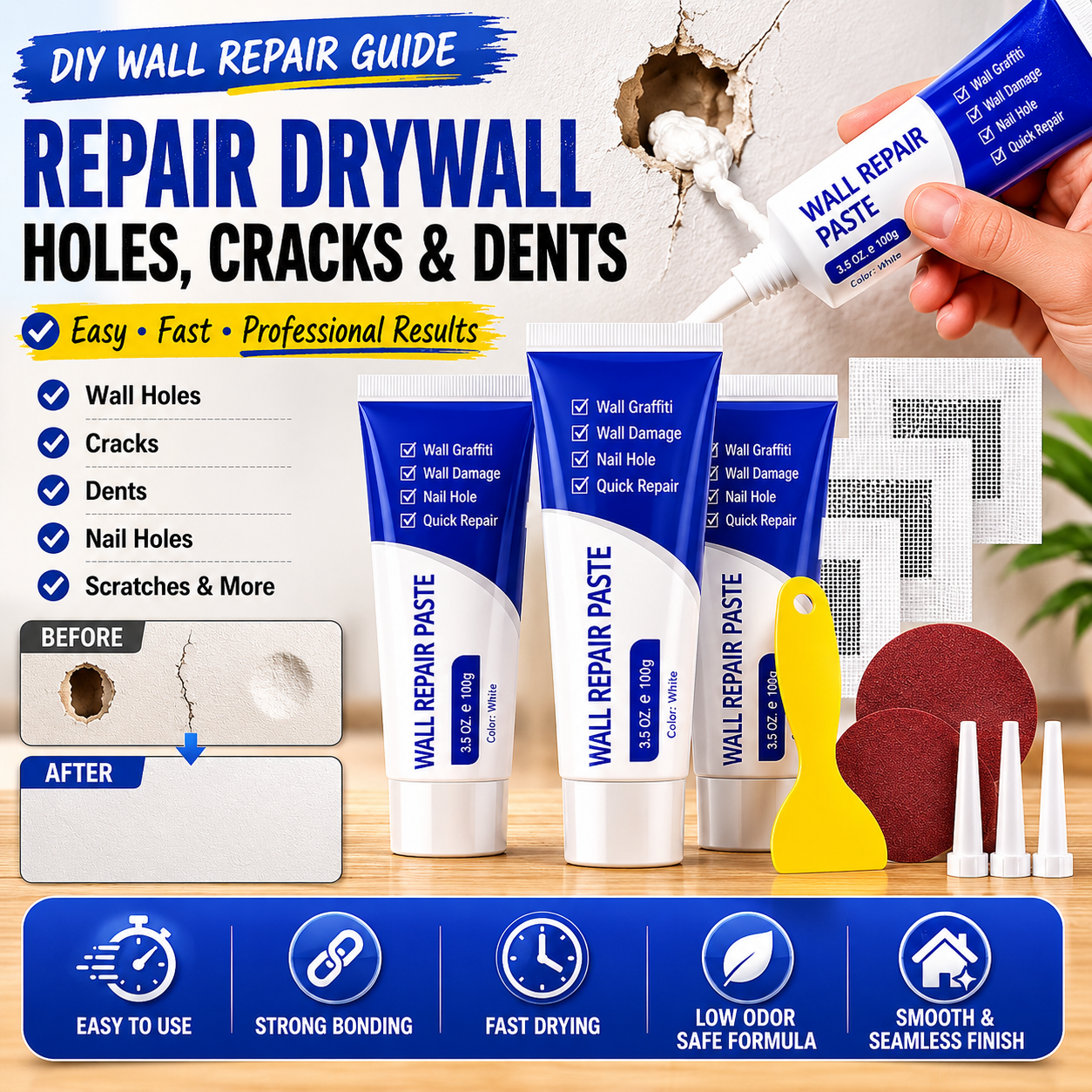 How to Repair Drywall Holes and Cracks Like a Pro: The Complete DIY Guide