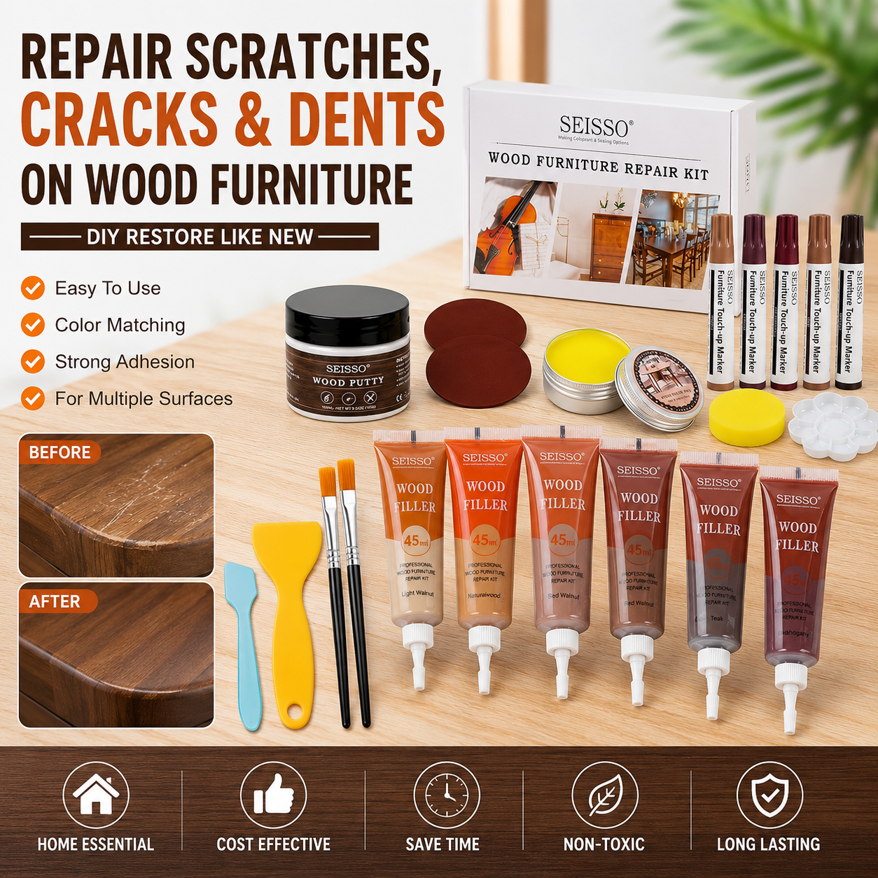 wood and leather repair kit