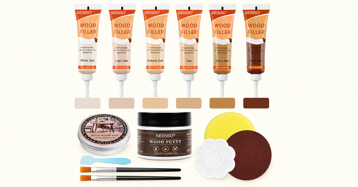 SEISSO six-color oak filler set with wood putty, polish wax and repair tools