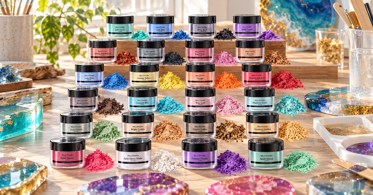 How to Build a 24-Color Mica Powder Palette for Resin Projects featuring SEISSO Mica Powder 24 Colors 10g Each for Resin Soap Bath Bomb Lip Gloss Nail Polish Makeup DIY Crafts