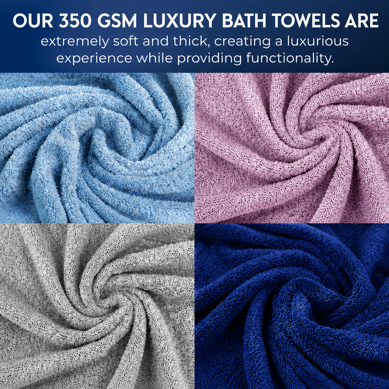SEISSO Oversized XL Bath Towels Mixed Color Set, 35x63