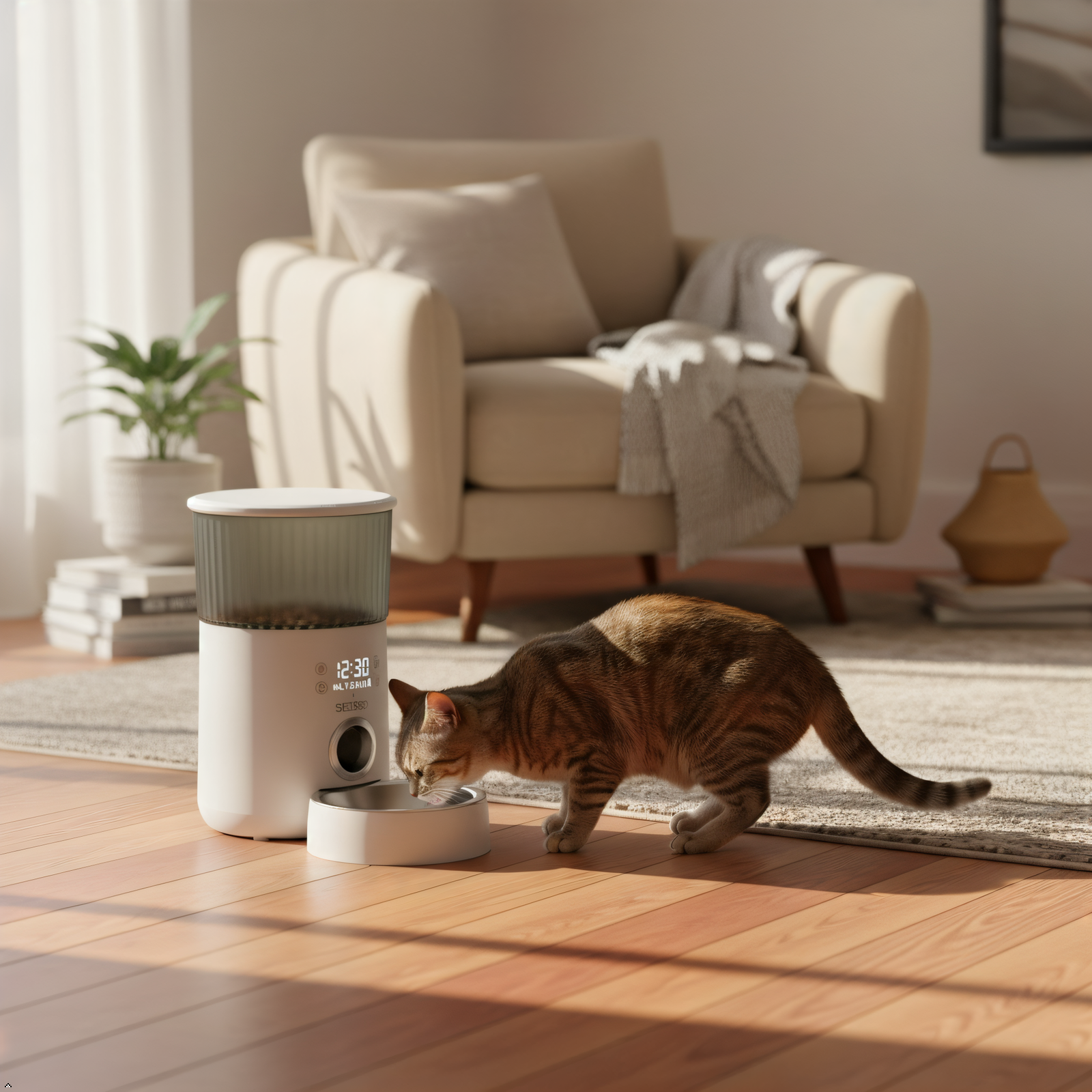 SEISSO Automatic Pet Feeder for Cats & Dogs – 3.5L Timed Food Dispenser