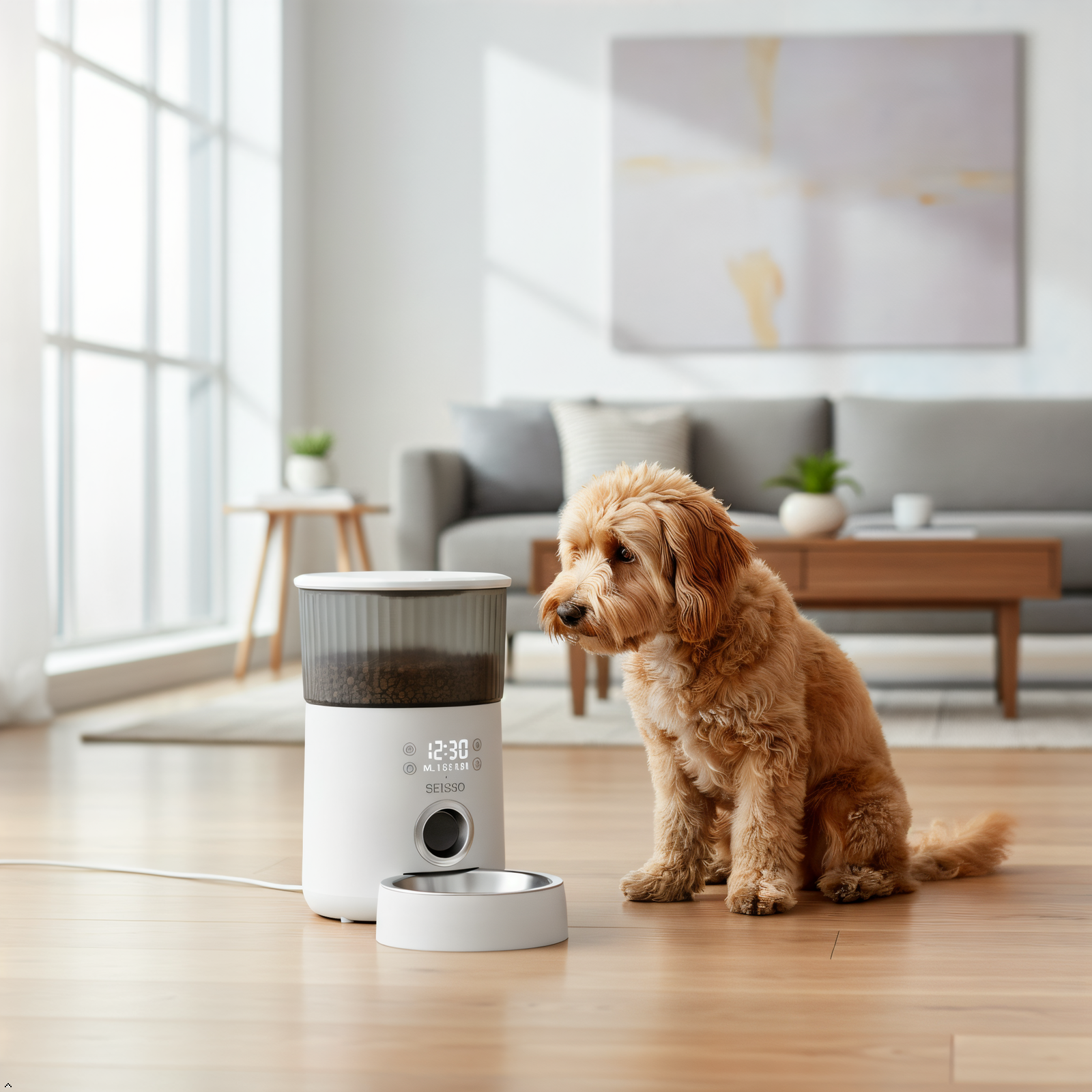 SEISSO Automatic Pet Feeder for Cats & Dogs – 3.5L Timed Food Dispenser