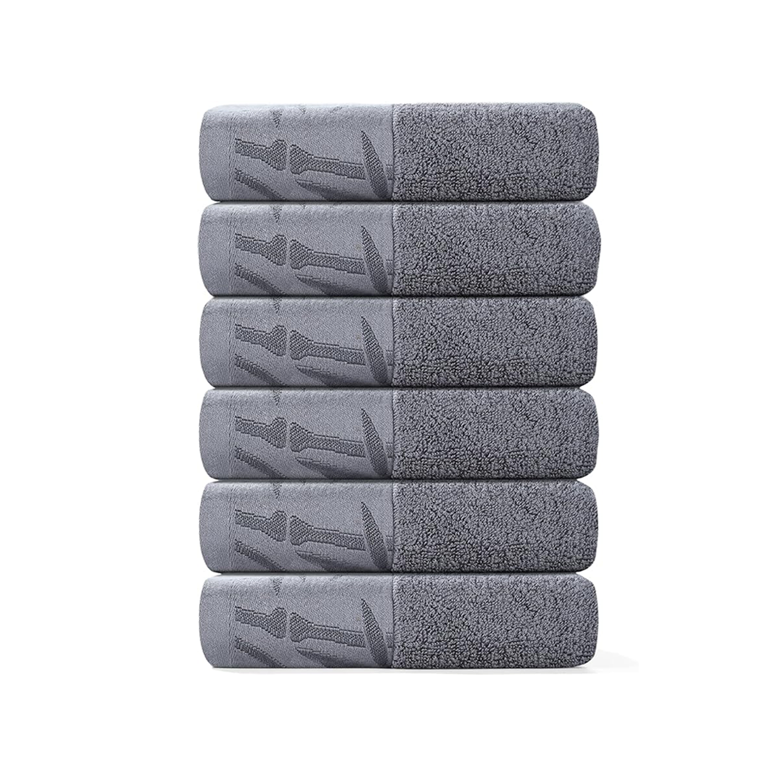 Ultra-Soft & Durable Bamboo Hand Towels – Fast-Absorbing, Quick-Dry 13x29" | SEISSO 6-Pack
