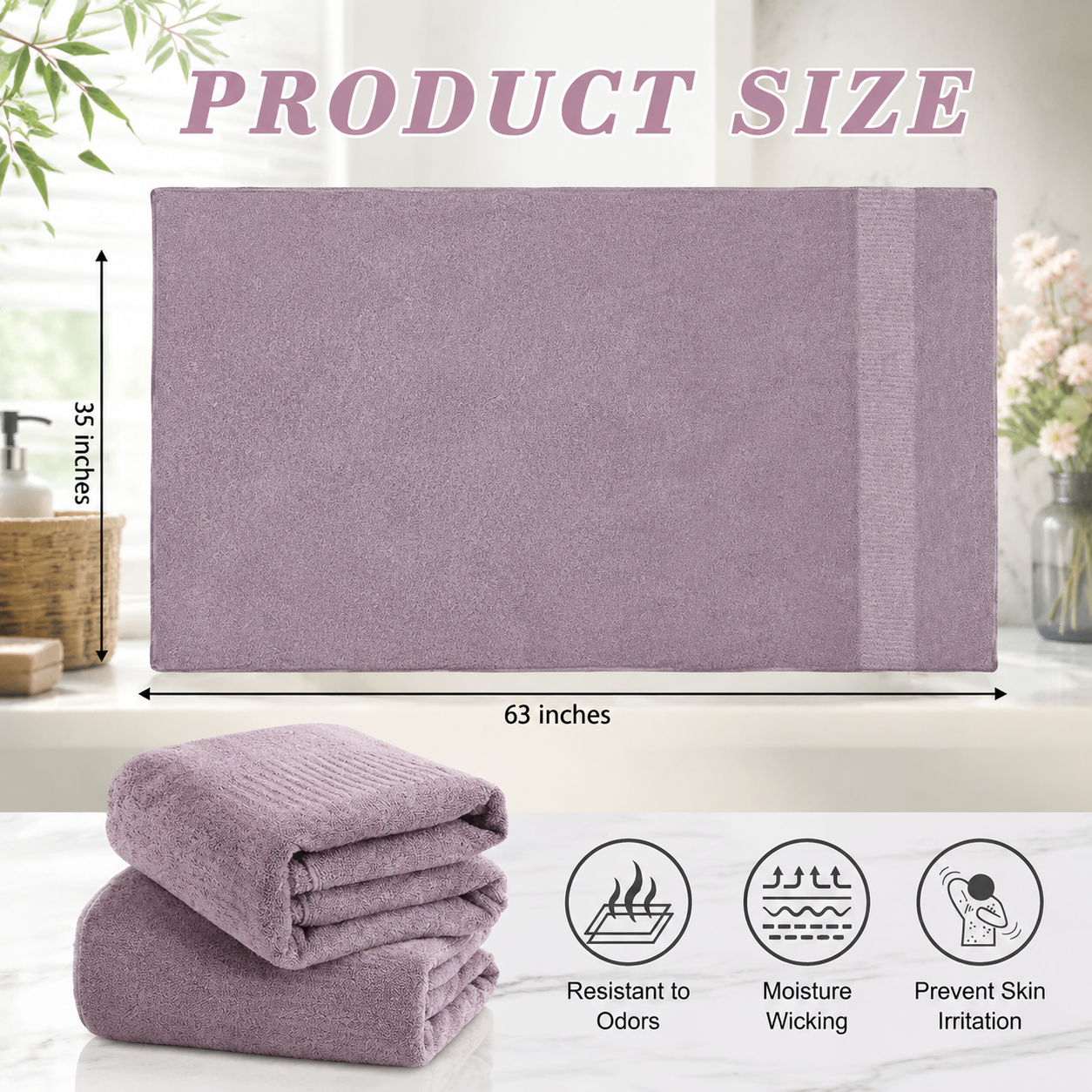 SEISSO Oversized XL Bath Towels Mixed Color Set, 35x63