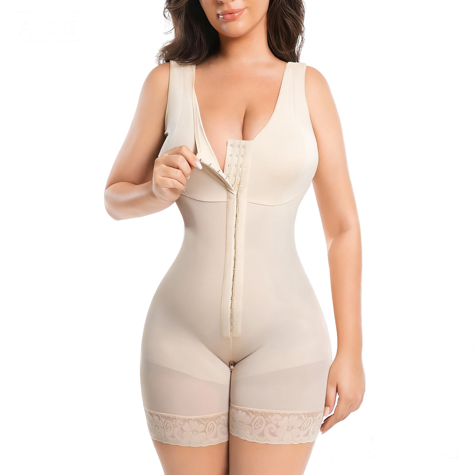 SEISSO コロンビア製シェイプウェア レディース - ヒップアップ＆ジッパークロッチ付きフルボディお腹引き締めボディスーツ