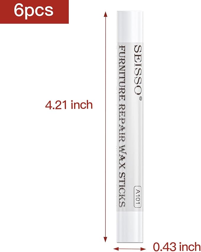 SEISSO Furniture Repair Crayons – 6pcs White Wood Filler Sticks