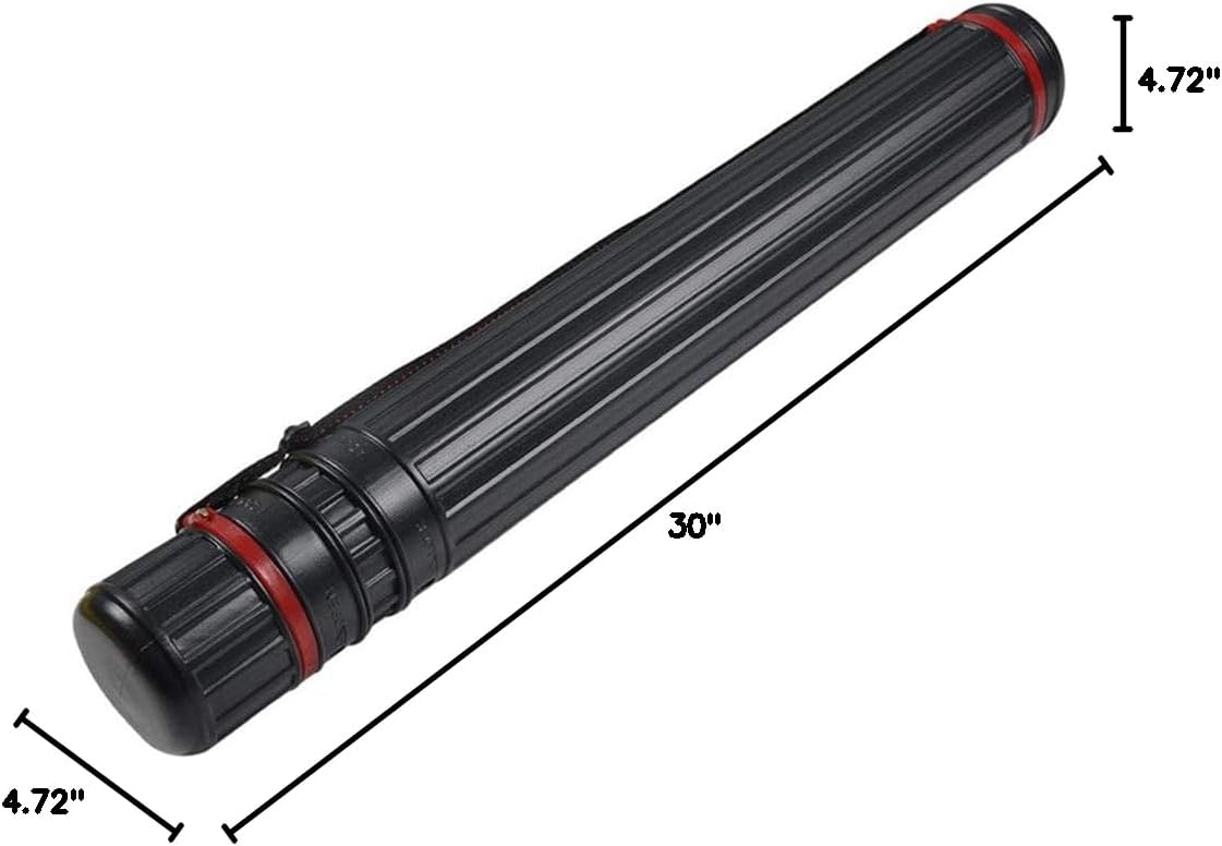DEWEL Telescoping Art Tube 25-40 Inch Waterproof Poster Storage Case with Strap（1pcs）