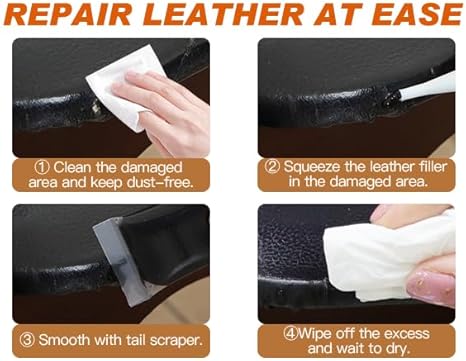 SEISSO Leather Repair Kit – 12 Colors for Sofa, Car Seats, Shoes, Bags – Fix Scratches, Tears, Holes          询问 ChatGPT